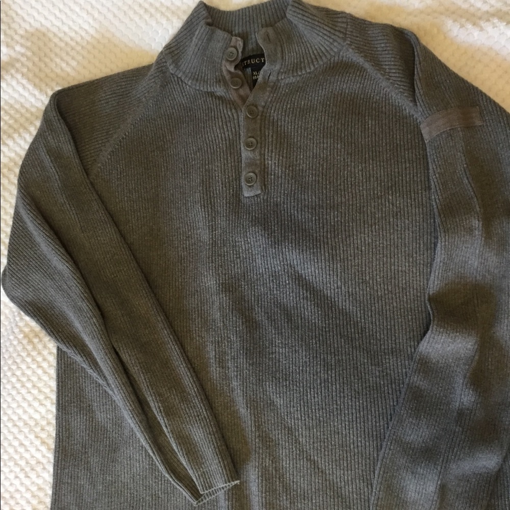Structure Pullover Gray Ribbed sweater - Picture 3 of 4